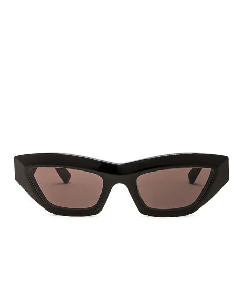 Bottega Veneta Edgy Cat Eye Sunglasses in Shiny Black.